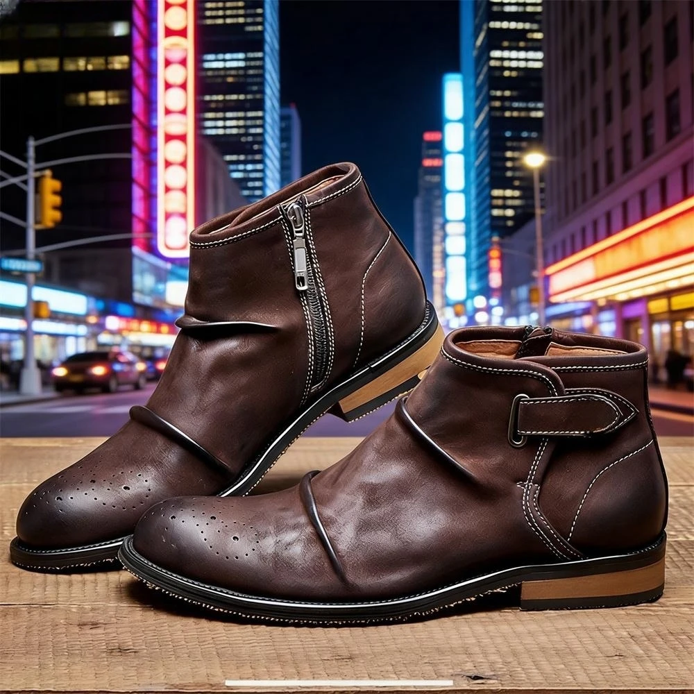 Formal Men Daily Wear Footwear - Botas de Tobillo con Hebilla y