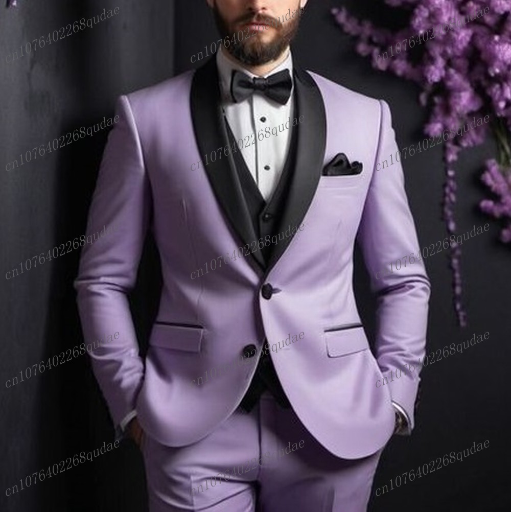 Men Formal Wear Purple - Traje Formal morado y negro para