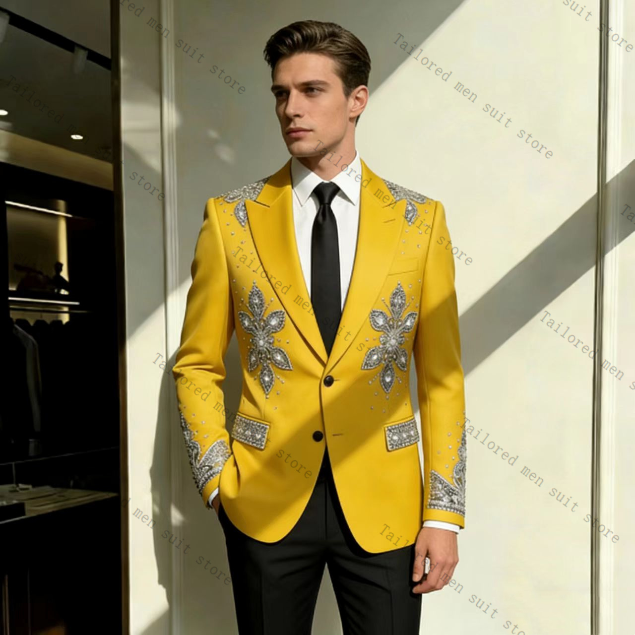 Formal Wear For Men Yellow - Traje Amarillo para Hombre, Conjunto de