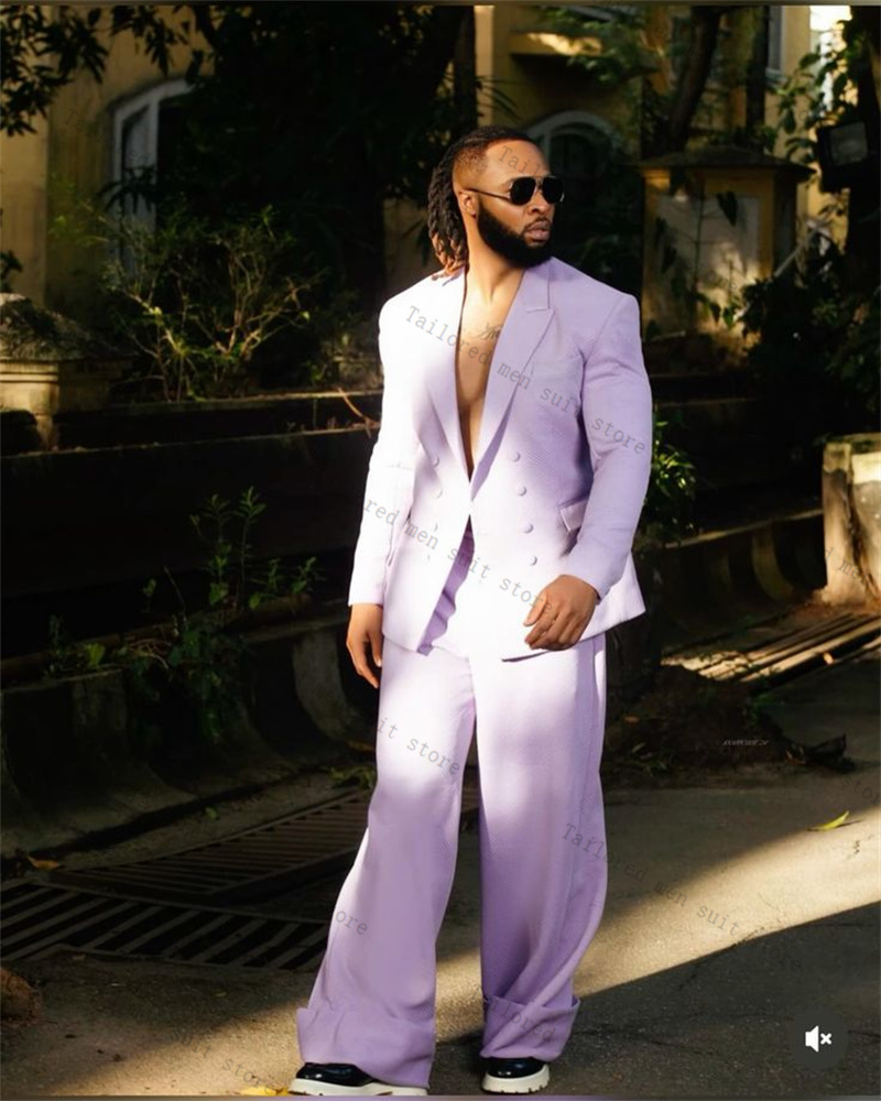 Men Formal Wear Purple - Trajes de hombre morado lavanda, conjunto