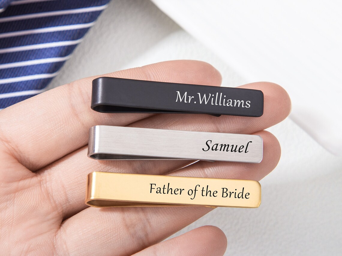 Tie Bar Clip - Clip de corbata personalizado con nombre