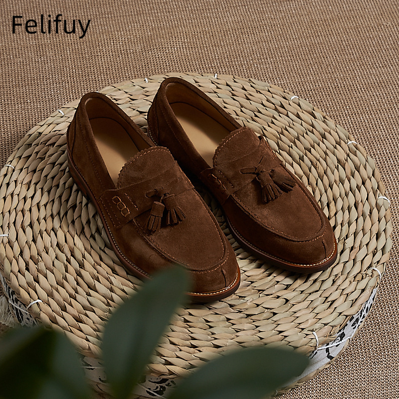 Men Formal Wear Shoes - Nuevos mocasines planos marrones para hombre,