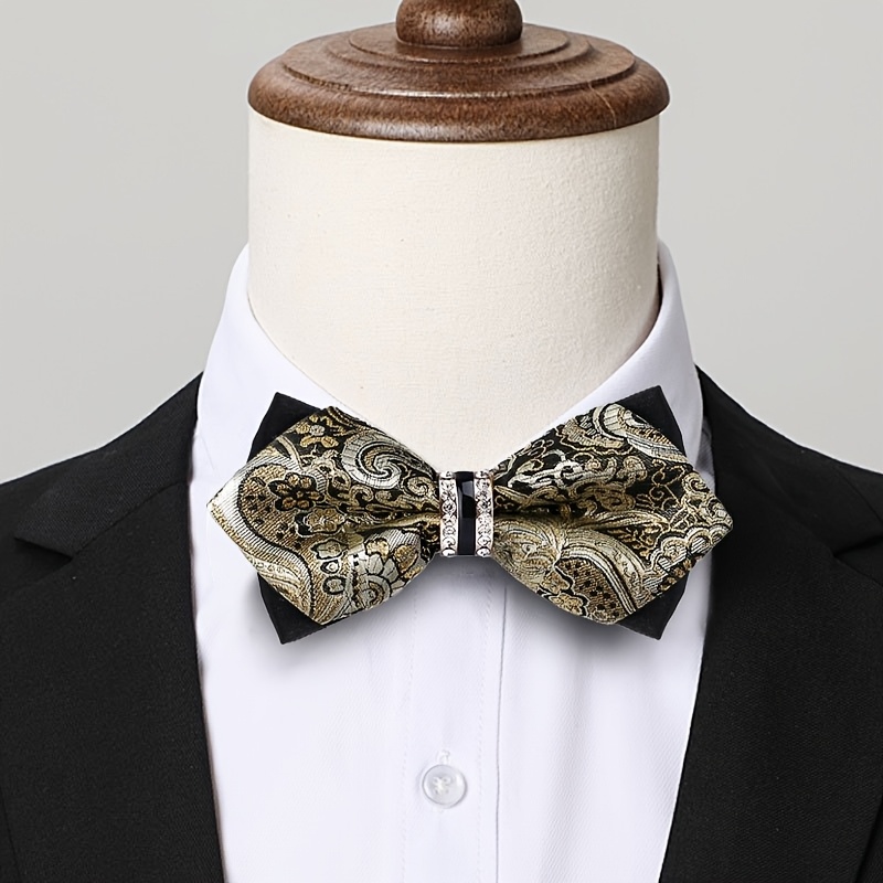 Formal Wear For Men Yellow - Corbata de Moño de Satén Jacquard