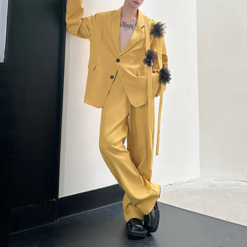Formal Wear For Men Yellow - Traje Amarillo para Hombre, 2 Piezas,