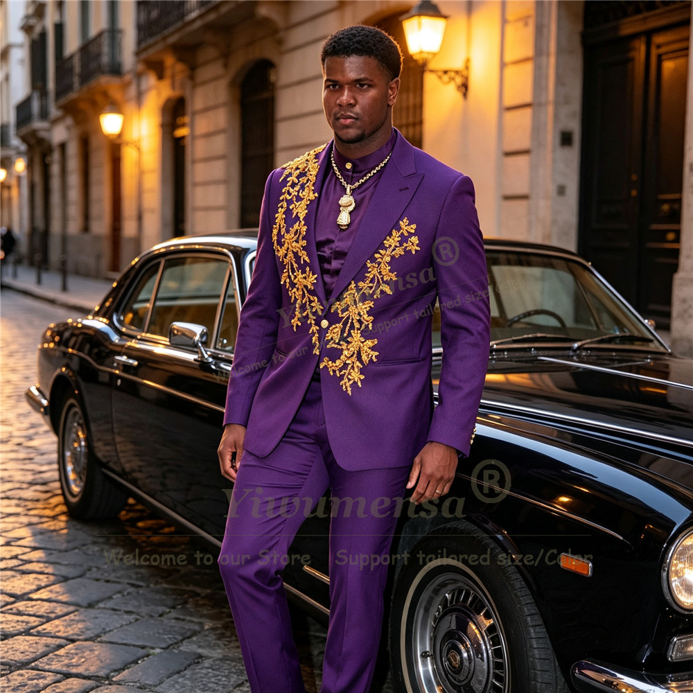 Trajes Morados de Diseño Único - Men Formal Wear Purple reseña y precio