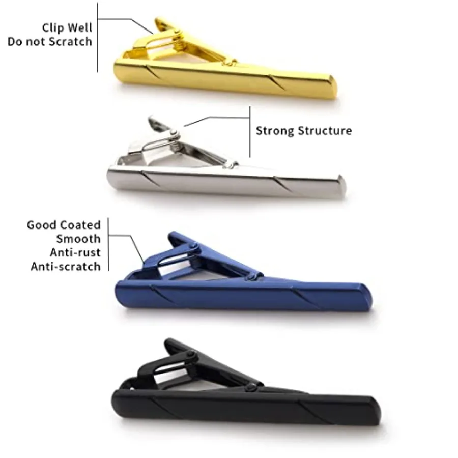 4 pinzas para corbata para hom - Tie Bar Clip reseña y precio