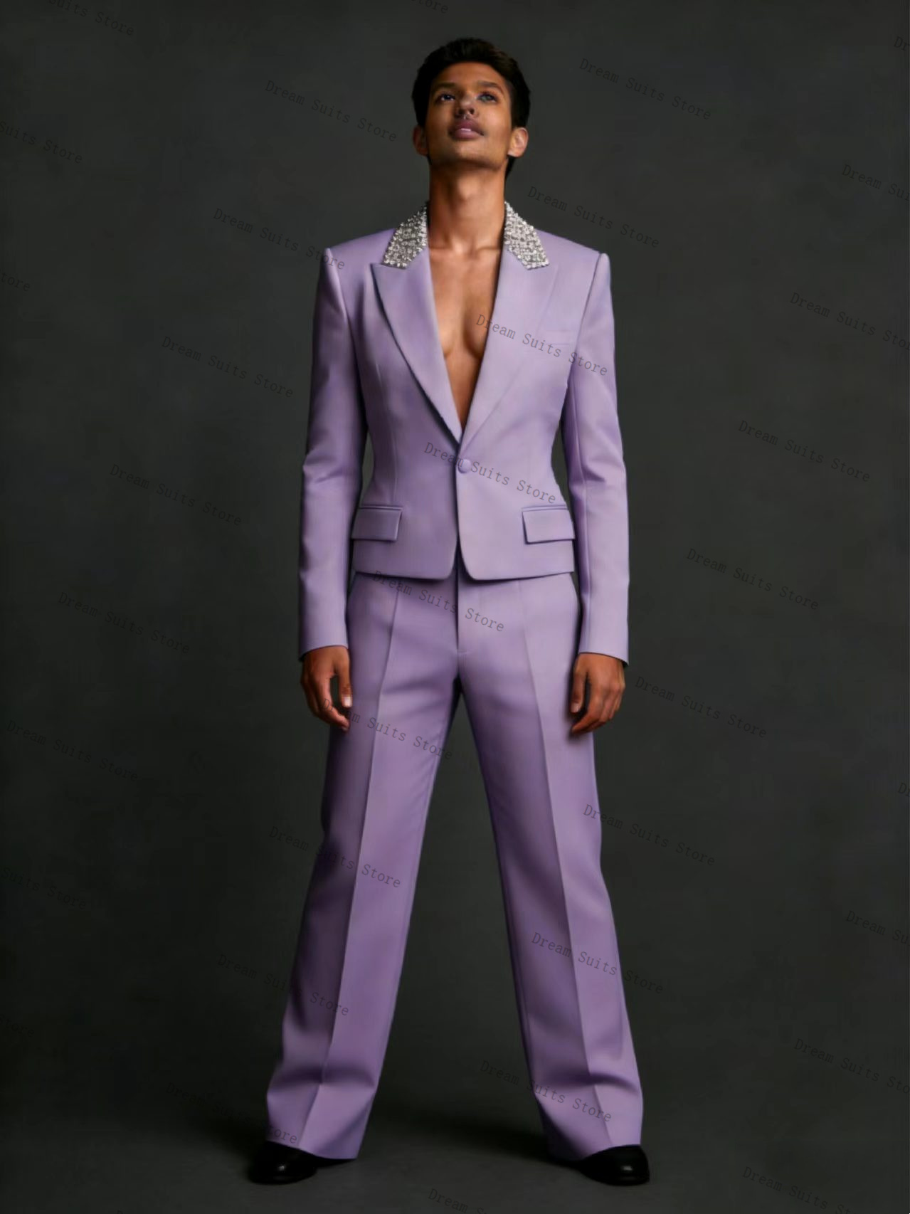 Conjunto de Traje de Hombre Cr - Men Formal Wear Purple reseña y precio