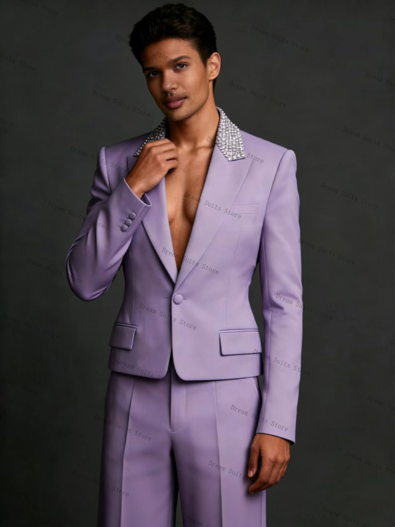 Conjunto de Traje de Hombre Cr - Men Formal Wear Purple reseña y precio