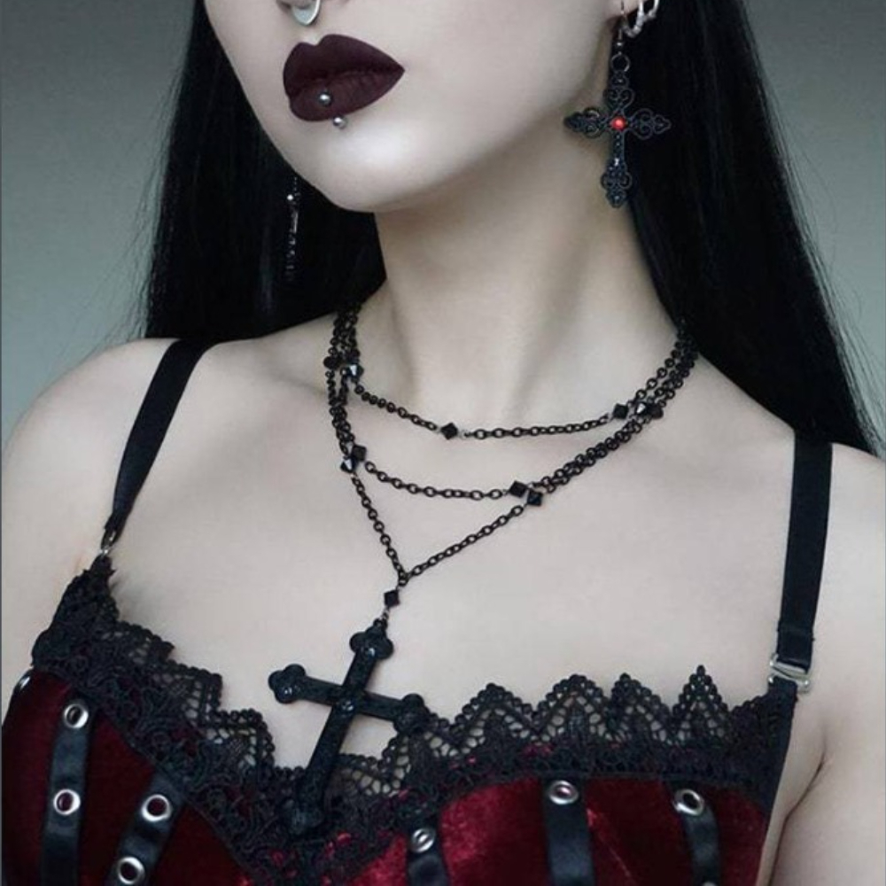 Colgante de Cruz con patrones  - Men'S Gothic Formal Wear reseña y precio