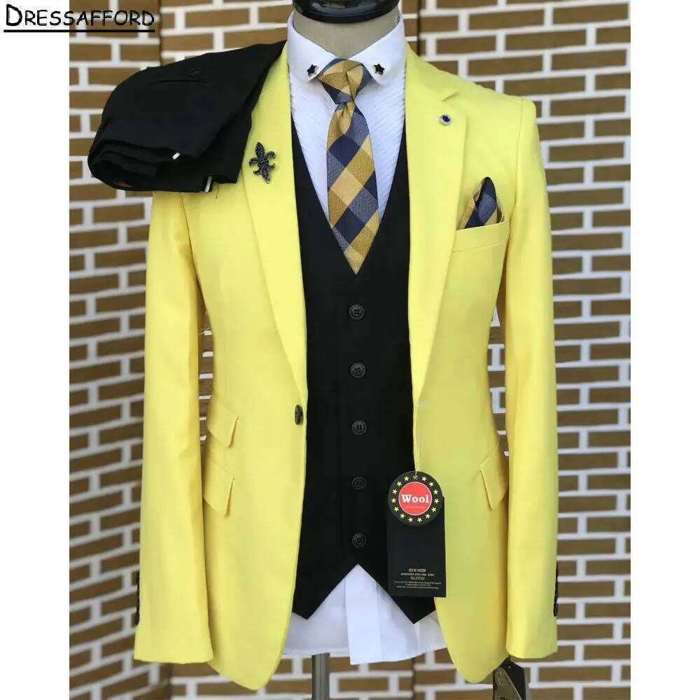 Traje Elegante Amarillo para H - Formal Wear For Men Yellow reseña y precio
